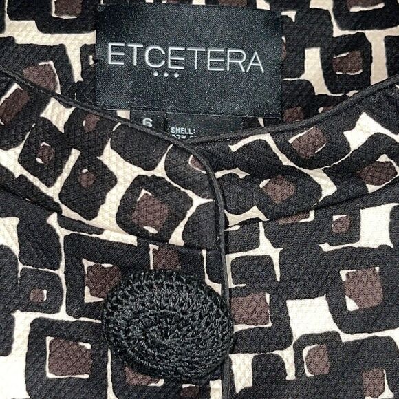 Etcetera Jacket Womens Size 6 retro geo print long sleeve cotten blend Blazer - Picture 4 of 10
